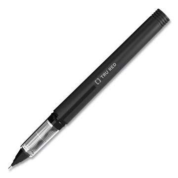 TRU RED™ Roller Ball Pen, Stick, Fine 0.5 Mm Needle Tip, Black Ink, Black Barrel, Dozen freeshipping - TVN Wholesale